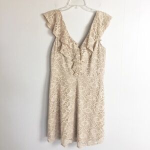 FOREVER 21 Lace Plus Size 0X Dress Midi Ruffle Front